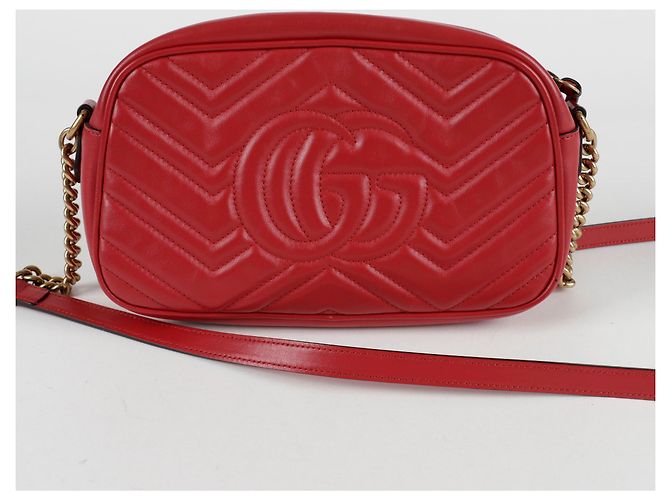 Gucci Borsa a Spalla GG Marmont Small Rosso - vista 4