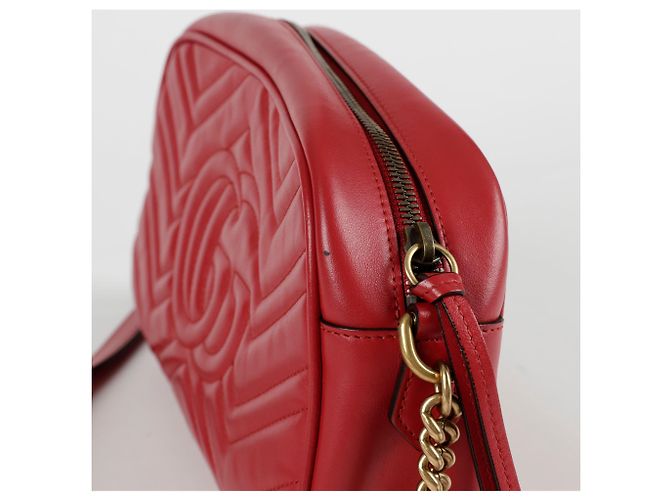 Gucci Borsa a Spalla GG Marmont Small Rosso - vista 6