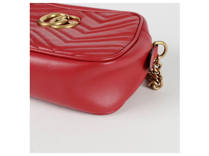 Gucci Borsa a Spalla GG Marmont Small Rosso - vista 9