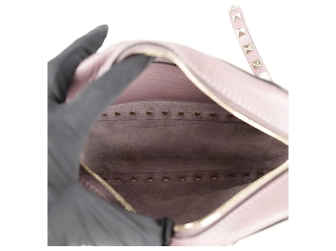 Valentino Borsa a tracolla Rockstud Porpora - vista 9