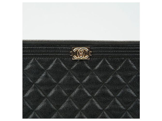Chanel Clutch Grande Caviar Boy Nero - vista 2