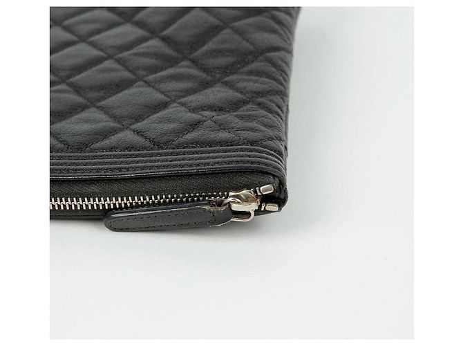 Chanel Clutch Grande Caviar Boy Nero - vista 7