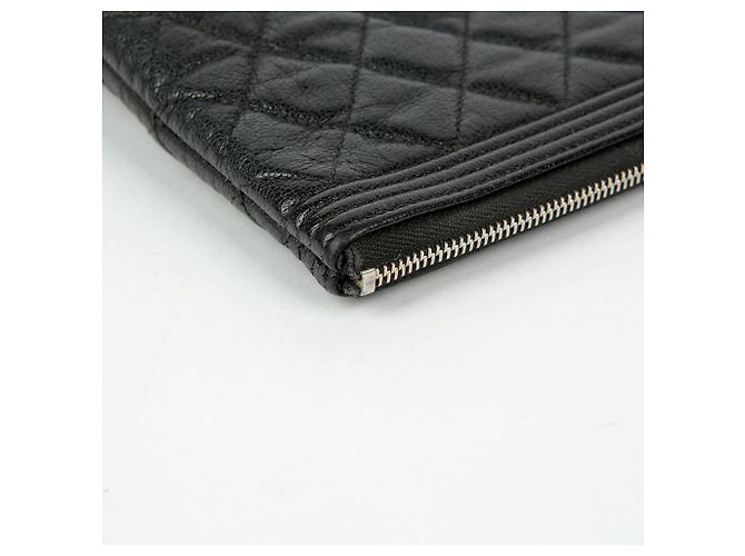 Chanel Clutch Grande Caviar Boy Nero - vista 8