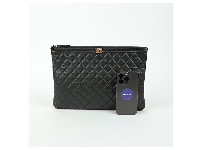 Chanel Clutch Grande Caviar Boy Nero - vista 9