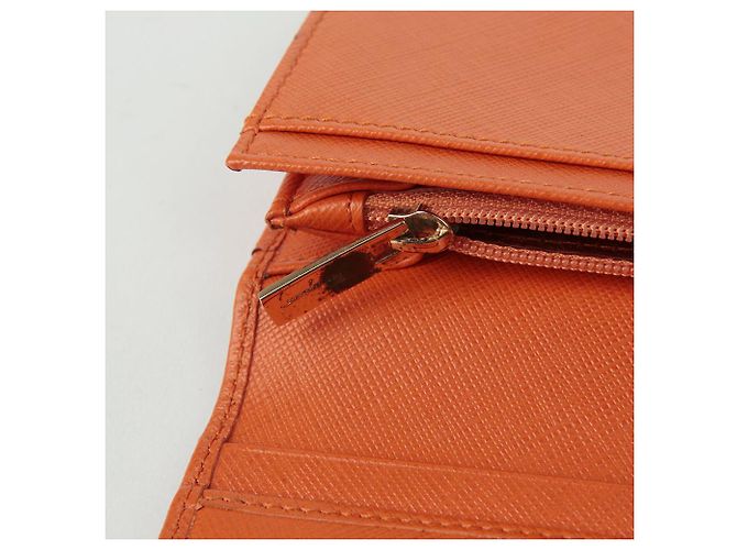 Salvatore Ferragamo Cartera larga Gancini Naranja - vista 11