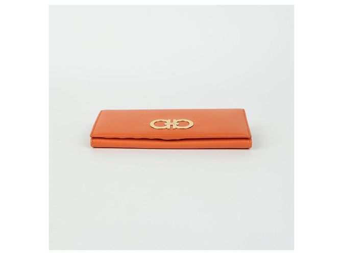 Salvatore Ferragamo Cartera larga Gancini Naranja - vista 6