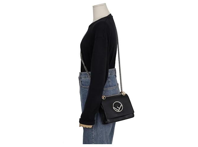 Fendi Borsa a tracolla Kan Small Nero - vista 11