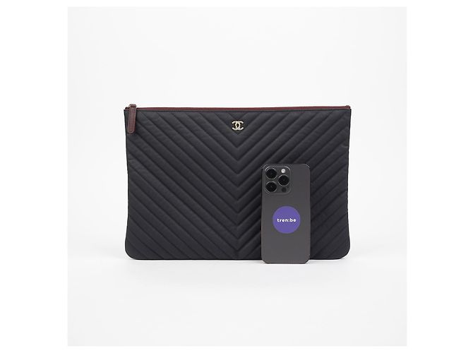 Chanel Clutch Classica Grande in Pelle Caviar Nero - vista 7