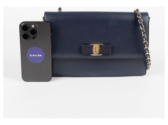 Salvatore Ferragamo Borsa a spalla BARA GINI Blu - vista 9
