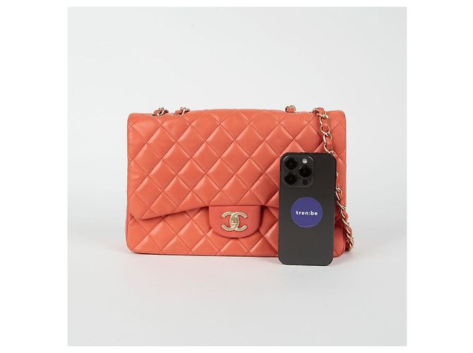 Chanel Borsa a spalla classica grande Arancione - vista 11
