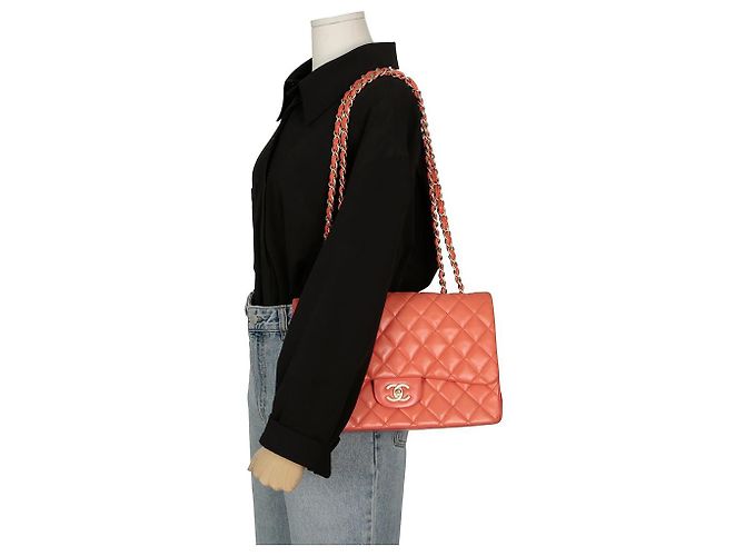 Chanel Borsa a spalla classica grande Arancione - vista 15