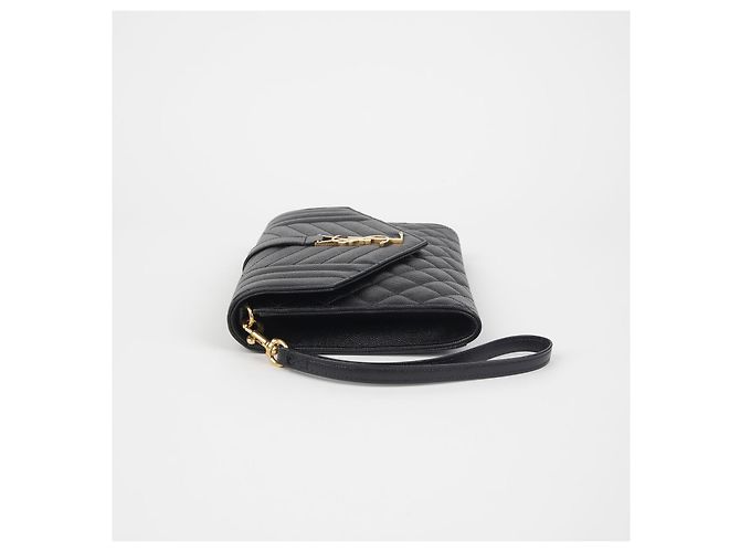 Saint Laurent Bolsillo Envelope Matelassé Mix Negro - vista 5