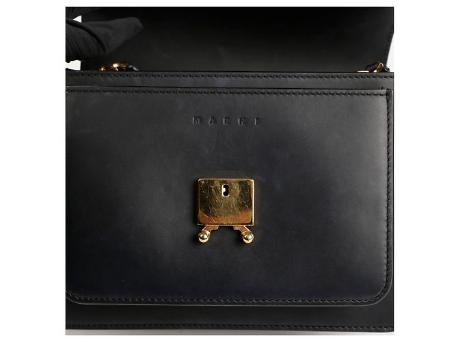 Marni Borsa a spalla e crossbody media Trunk Nero - vista 12