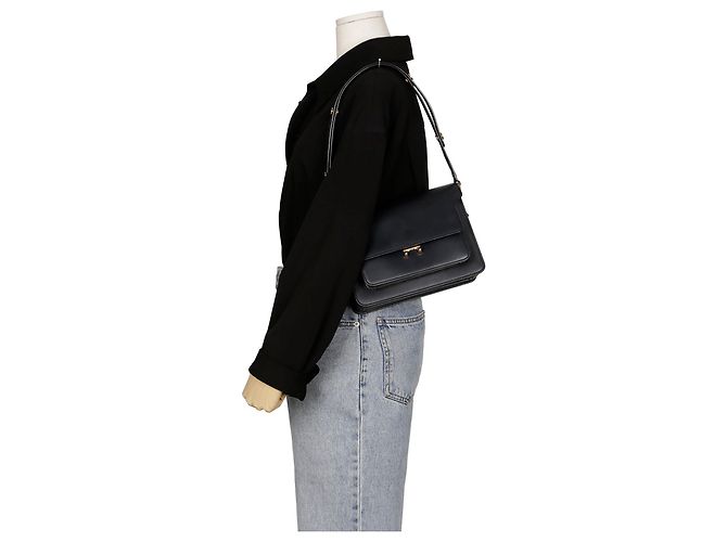 Marni Borsa a spalla e crossbody media Trunk Nero - vista 15