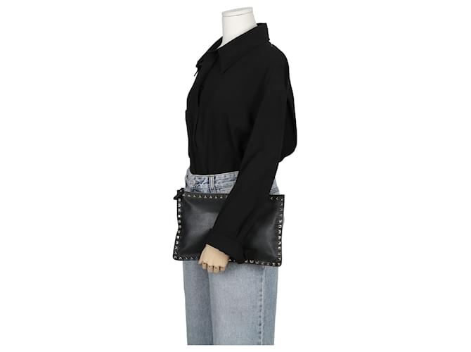 Valentino Clutch Rockstud Nero - vista 11