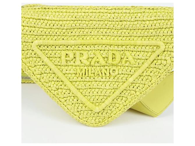 Prada Borsa a tracolla triangolare in rafia Verde - vista 3