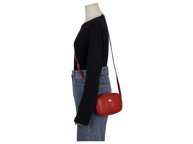 Salvatore Ferragamo Borsa a Spalla Gancini City Mini Rosso - vista 12