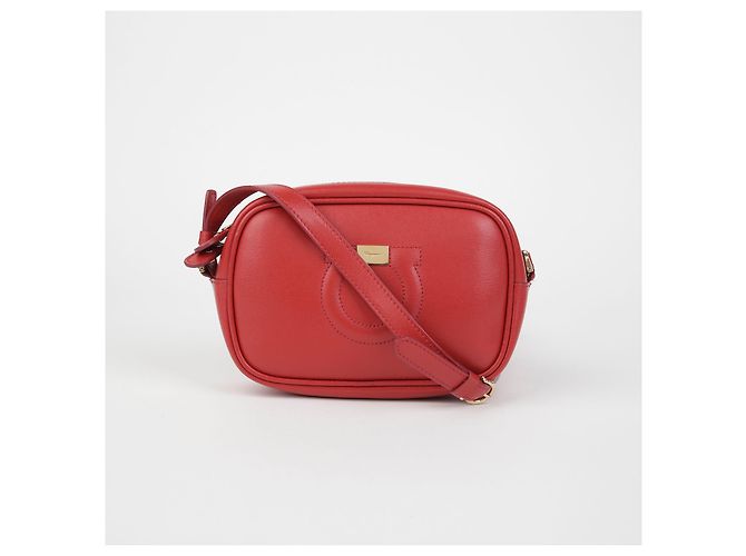 Salvatore Ferragamo Borsa a Spalla Gancini City Mini Rosso - vista 2