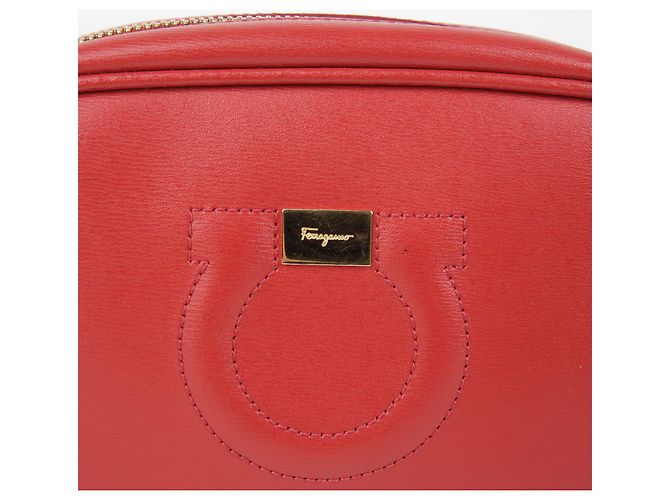Salvatore Ferragamo Borsa a Spalla Gancini City Mini Rosso - vista 3