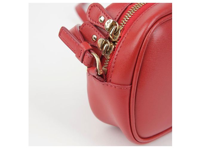 Salvatore Ferragamo Borsa a Spalla Gancini City Mini Rosso - vista 8