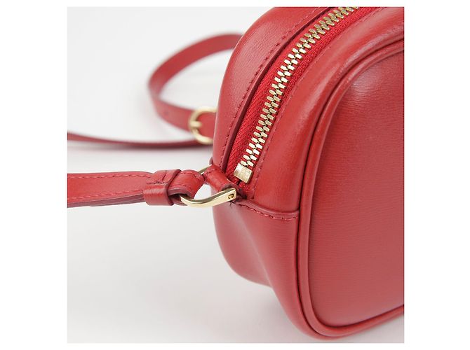 Salvatore Ferragamo Borsa a Spalla Gancini City Mini Rosso - vista 9