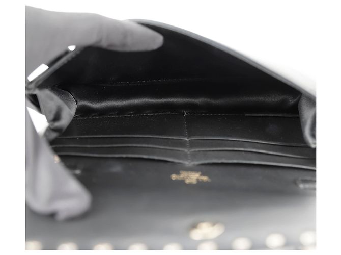 Valentino Borsa a tracolla Rockstud WOC con catena Nero - vista 12