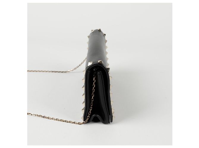 Valentino Borsa a tracolla Rockstud WOC con catena Nero - vista 7