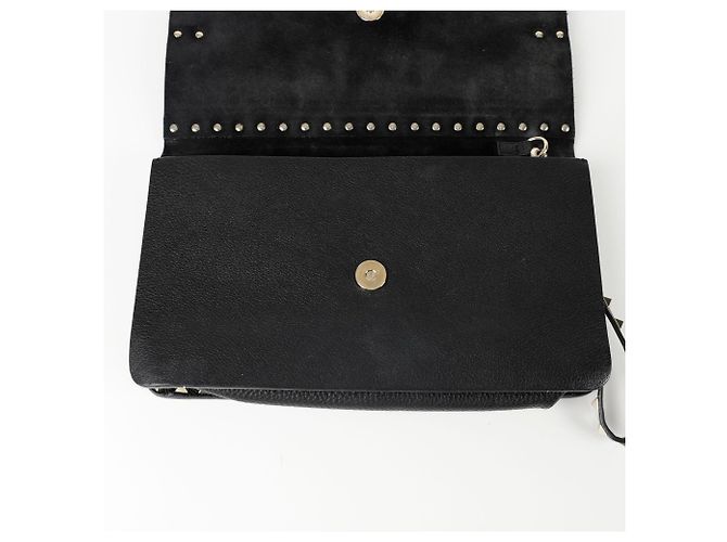 Valentino Clutch con tracolla pieghevole Rockstud Nero - vista 11