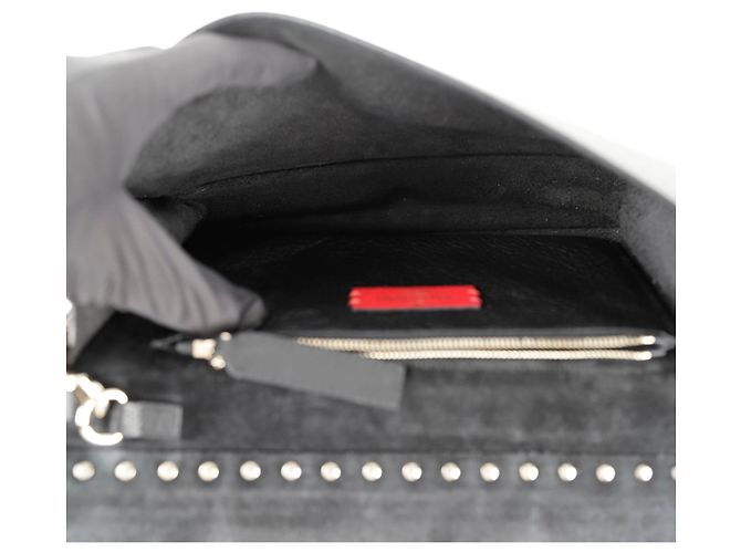 Valentino Clutch con tracolla pieghevole Rockstud Nero - vista 12