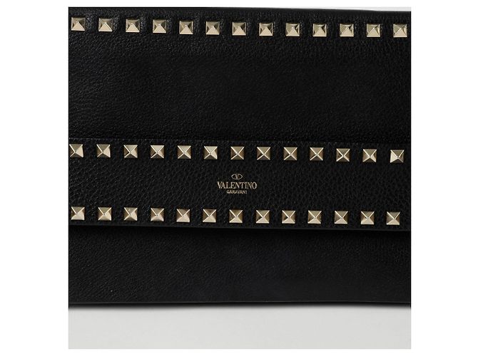 Valentino Clutch con tracolla pieghevole Rockstud Nero - vista 2