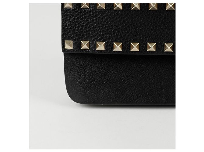 Valentino Clutch con tracolla pieghevole Rockstud Nero - vista 3