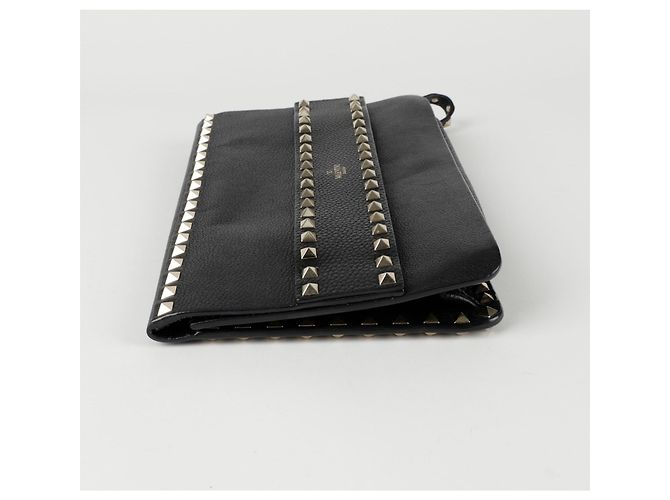 Valentino Clutch con tracolla pieghevole Rockstud Nero - vista 5