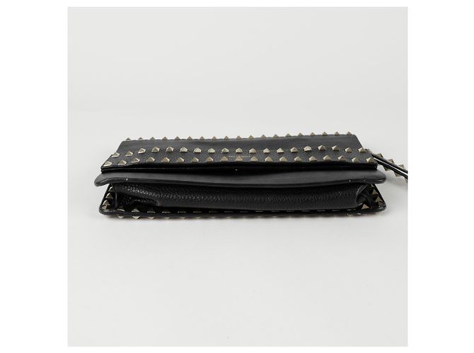 Valentino Clutch con tracolla pieghevole Rockstud Nero - vista 6