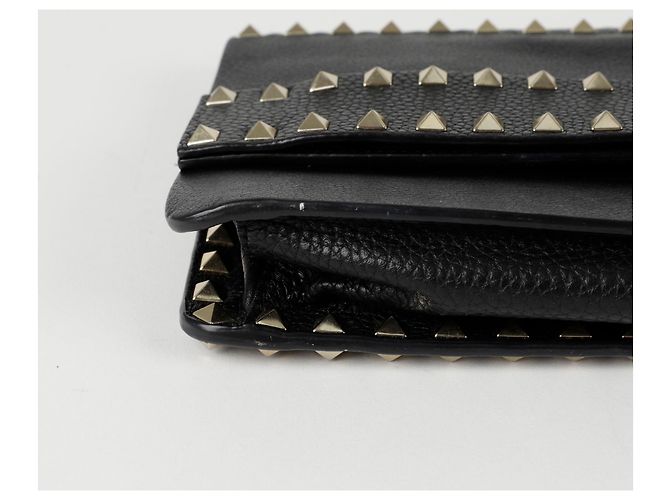 Valentino Clutch con tracolla pieghevole Rockstud Nero - vista 7