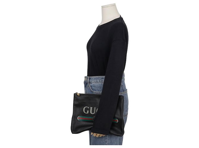 Gucci Clutch portafoglio con stampa logo Nero - vista 7