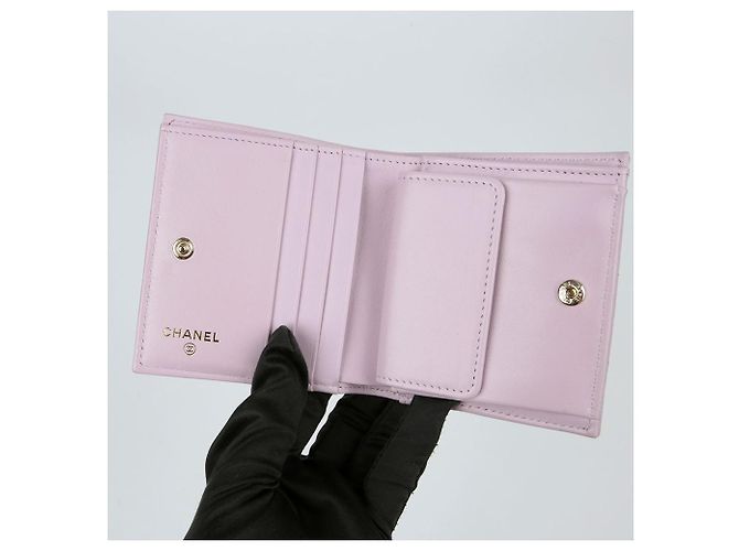 Chanel Portafoglio Bifold Caviar Classico Porpora - vista 11
