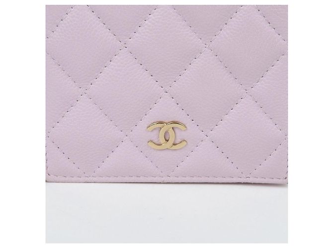 Chanel Portafoglio Bifold Caviar Classico Porpora - vista 3