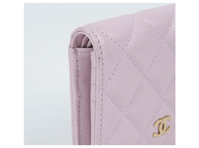 Chanel Portafoglio Bifold Caviar Classico Porpora - vista 6