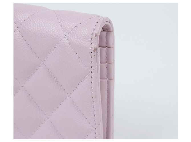 Chanel Portafoglio Bifold Caviar Classico Porpora - vista 7