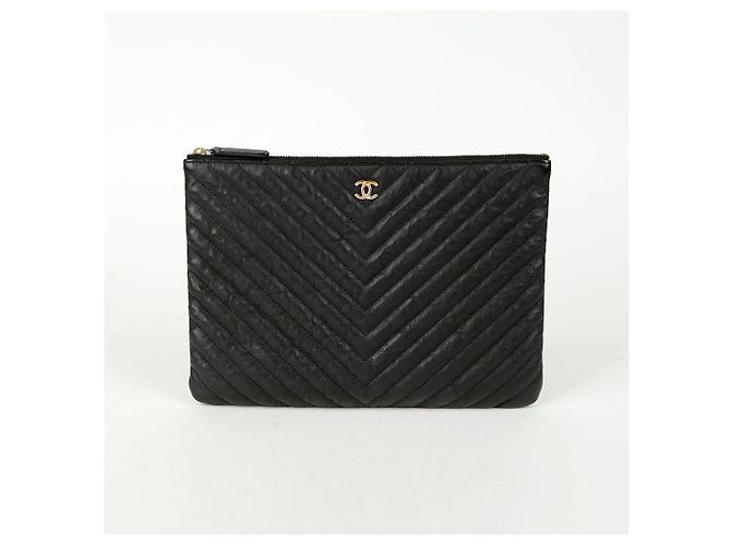 Chanel Clutch Medio Classico in Caviale Nero - vista 2