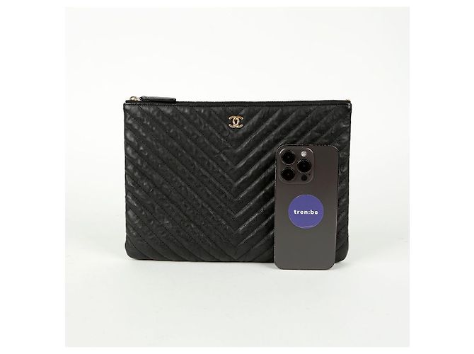 Chanel Clutch Medio Classico in Caviale Nero - vista 9