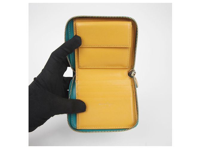 Salvatore Ferragamo Billetera bi-fold Gancini Verde - vista 10