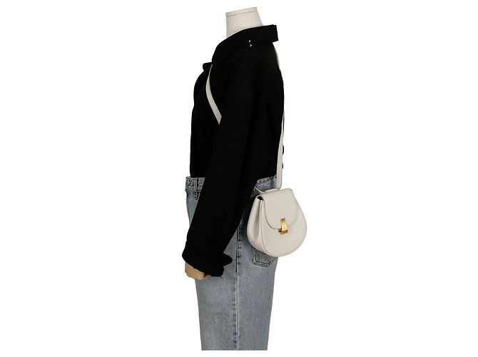 Bottega Veneta Borsa a tracolla in pelle Palmellato Bianco - vista 11