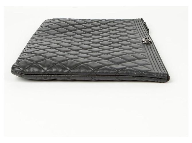 Chanel Boy Large Clutch in pelle nera Nero - vista 5