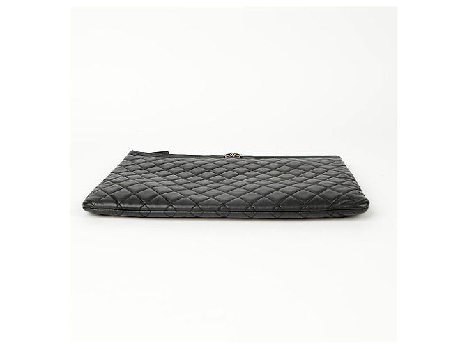Chanel Boy Large Clutch in pelle nera Nero - vista 6