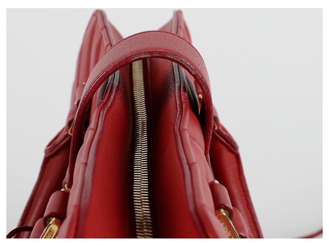 Saint Laurent Borsa tote piccola Chevron Rosso - vista 5