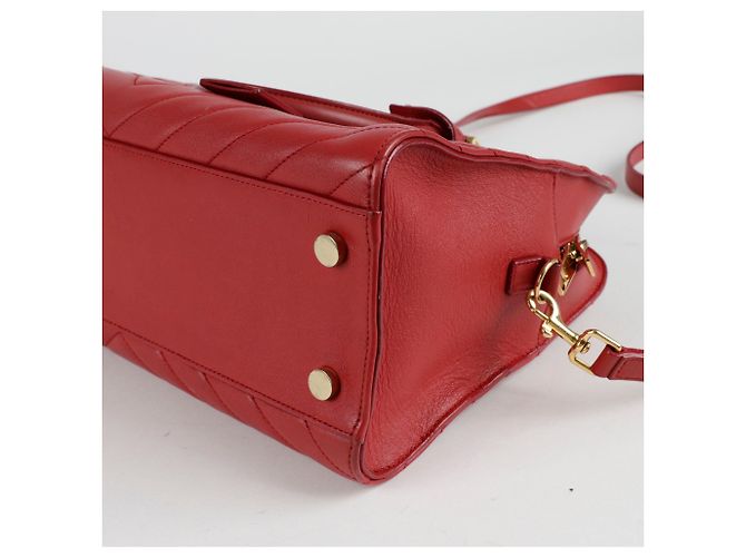 Saint Laurent Borsa tote piccola Chevron Rosso - vista 9
