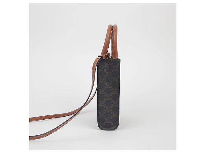Cabas Céline Bolso tote mini vertical Castaño - vista 4