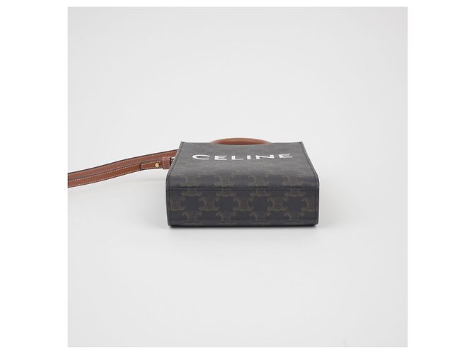 Cabas Céline Bolso tote mini vertical Castaño - vista 5