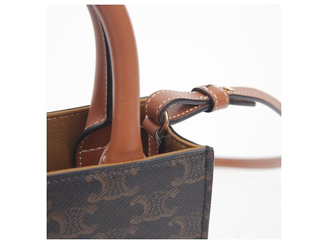 Cabas Céline Bolso tote mini vertical Castaño - vista 6